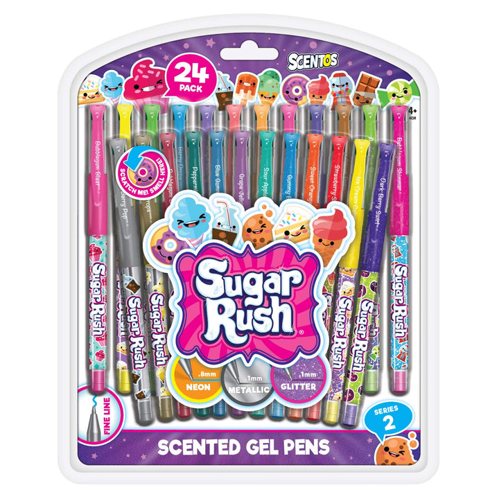 Scentos Sugar Rush® Scented Colored Gel Pens 24 Pack Set