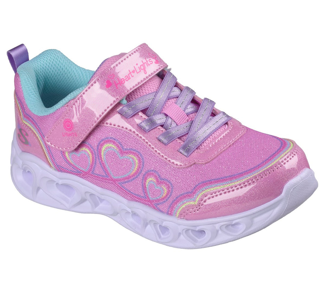 Skechers Heart Lights Bubble Love Pink side view