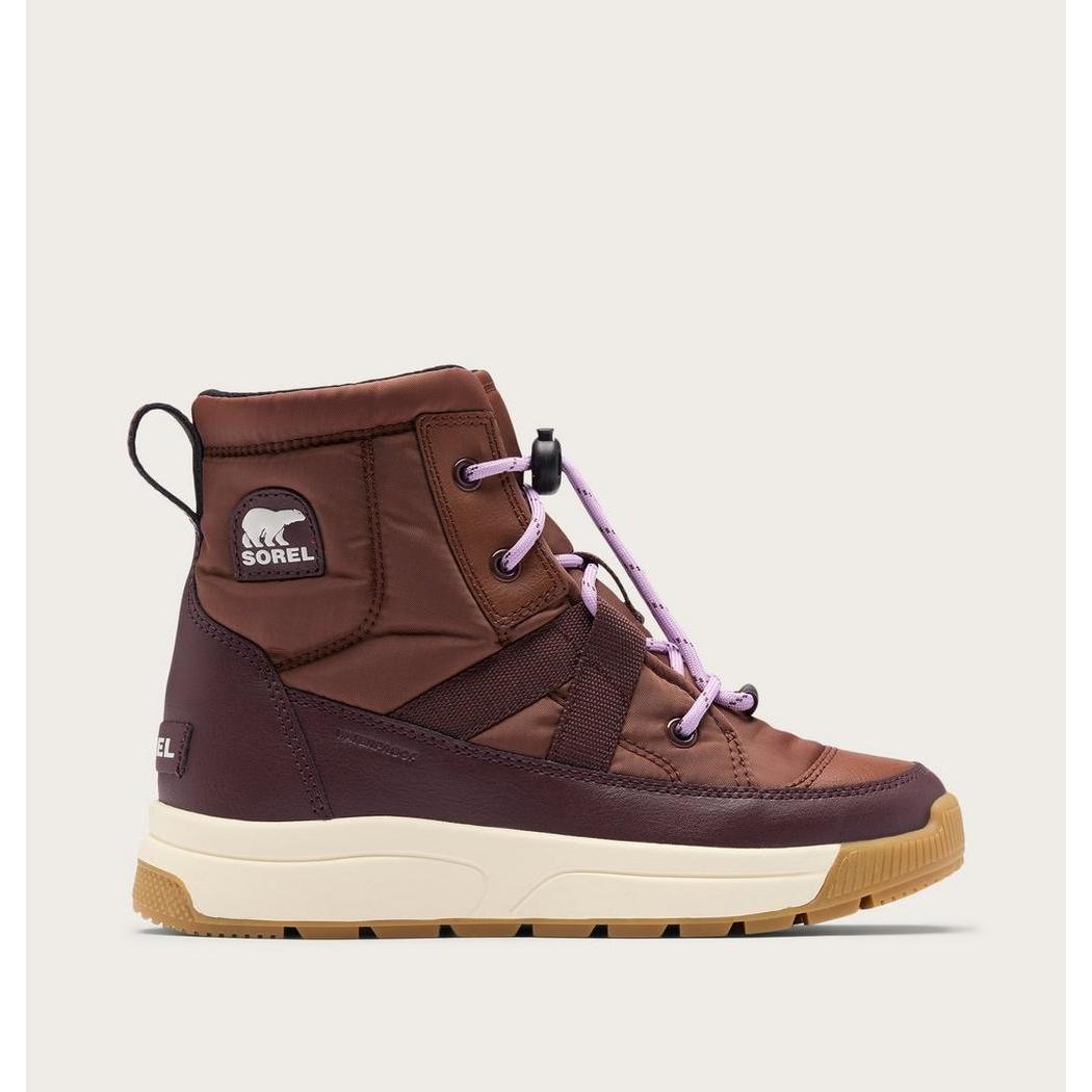 SOREL Whitney III Mid Waterproof Boot Dark Auburn / Red Lodge side view toe right