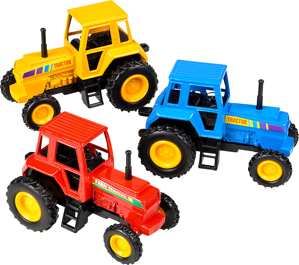 3.75” Die-Cast Pull Back Farm Tractor (Assorted)