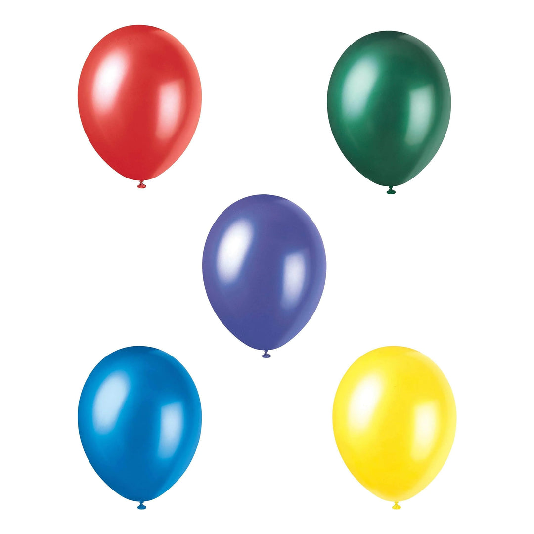 Assorted Pearlized 12" Latex Balloons - 8 Pack