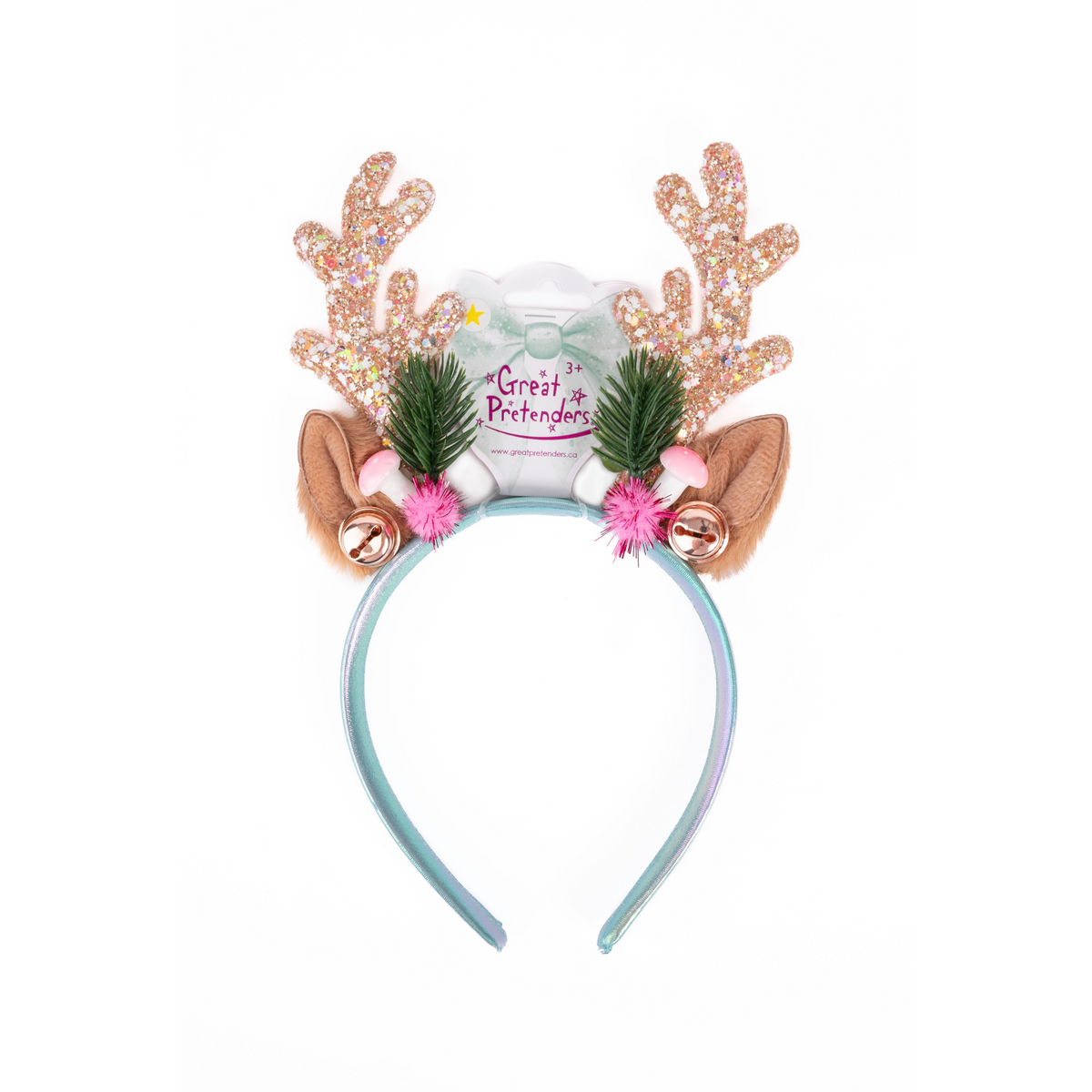 Great Pretenders Pink Holiday Rudolph Headband