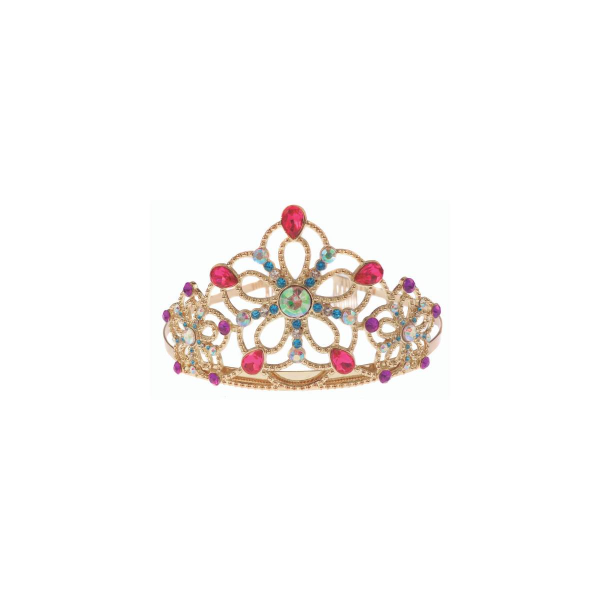 Great Pretenders Gold Bejewelled Tiara with multicolor gems
