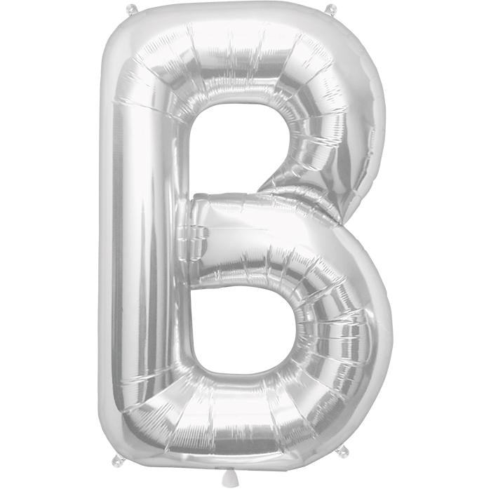 34" Giant Foil Silver Letter Balloon B