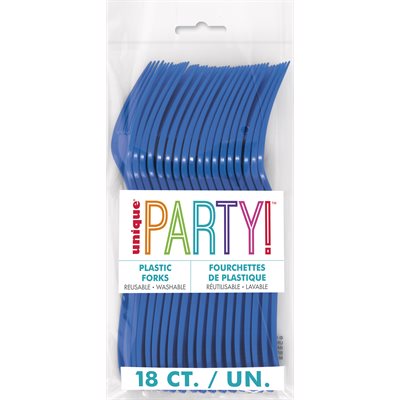 Royal Blue Plastic Forks- 18 Count