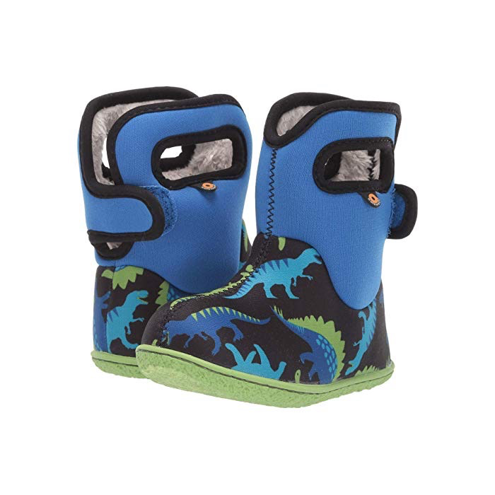 Bogs Boys’ Baby Bogs Dino Waterproof Boots w/ Handles  (Toddler)