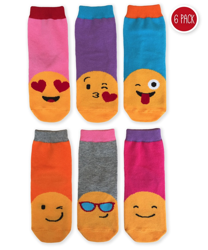 Jefferies Emoji Crew Socks (6 Pack)