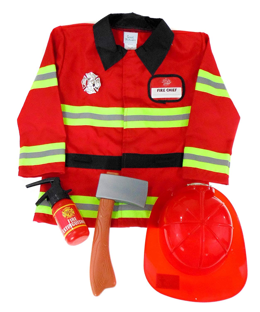 Great Pretenders Firefighter with Accessories in Garment Bag Size 5-6