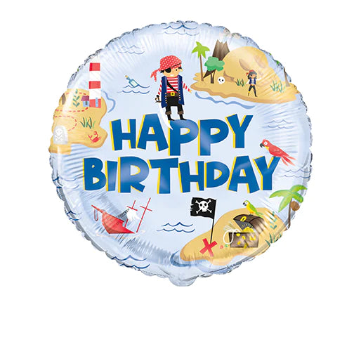 Ahoy Pirate Happy Birthy Mylar Balloon - 18"