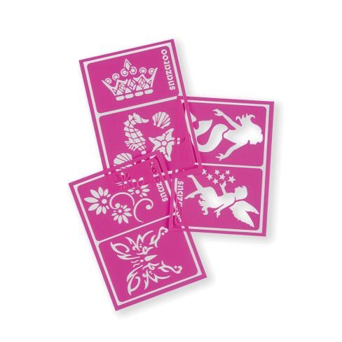 Snazaroo Face Painting Stencils 6-Pkg-Girls' Fantasy