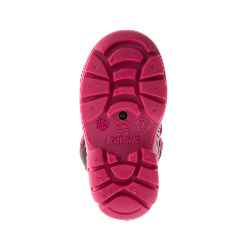 Kamik Snowbug 3 Insulated Winter Boots black/rose bottom view