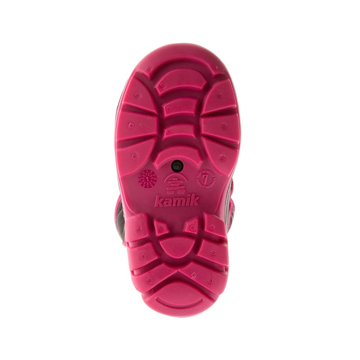 Kamik Snowbug 3 Insulated Winter Boots black/rose bottom view