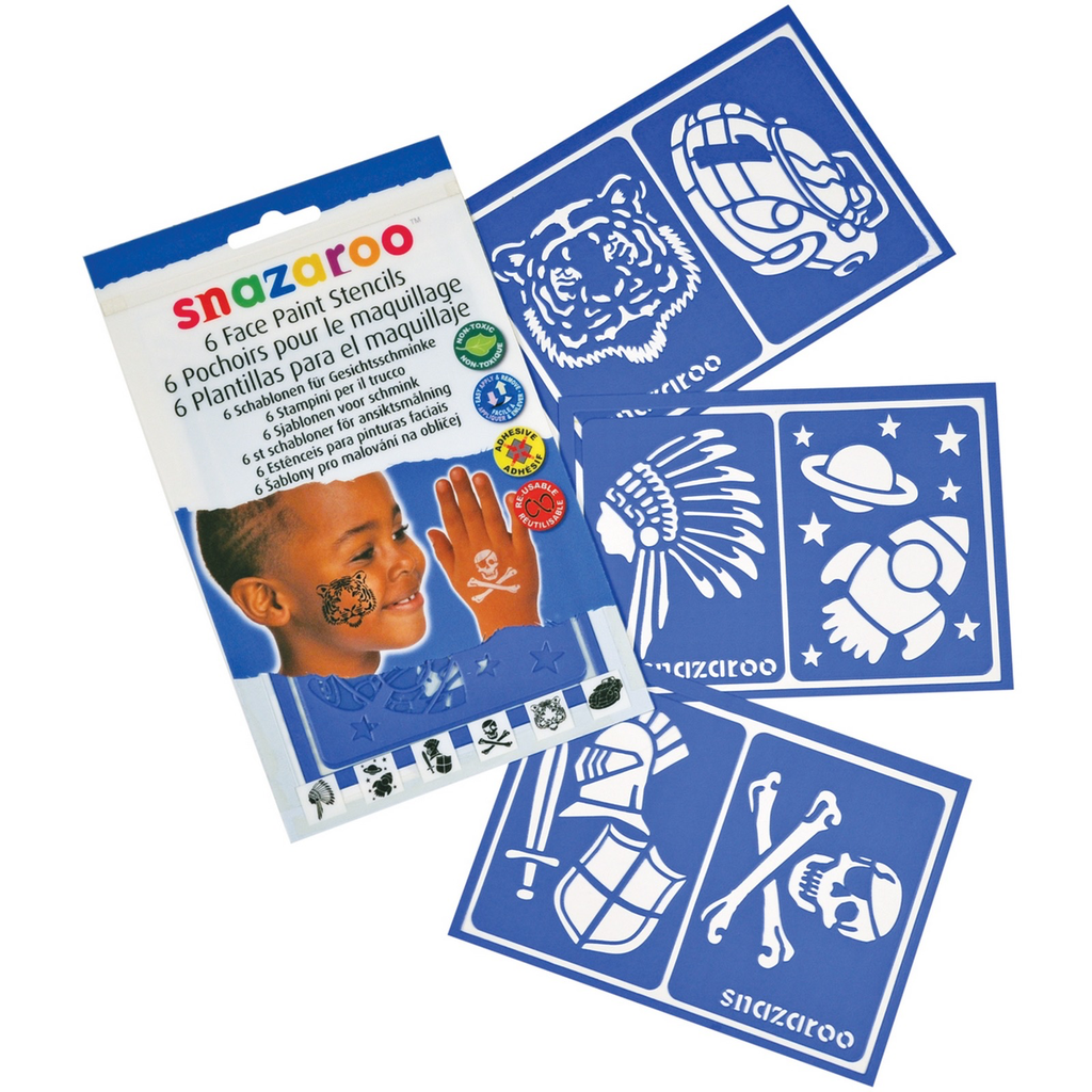 Snazaroo Face Painting Stencils, 6/pkg, Size: Boys Adventure, Assorted