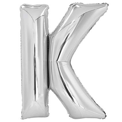 Unique 34" Giant Foil Silver Letter Balloon K