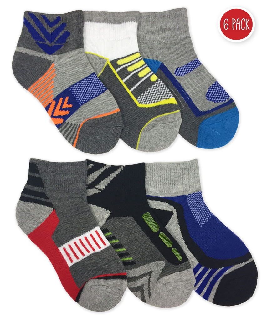 Jefferies Tech Sport Half Cushion Quarter Socks 6-Pair Pack