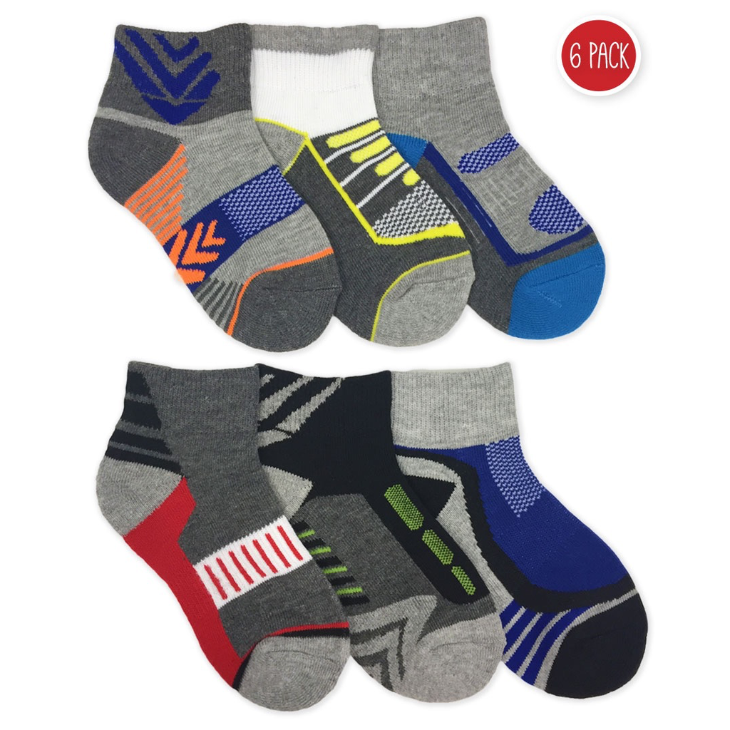 Jefferies Tech Sport Half Cushion Quarter Socks 6-Pair Pack