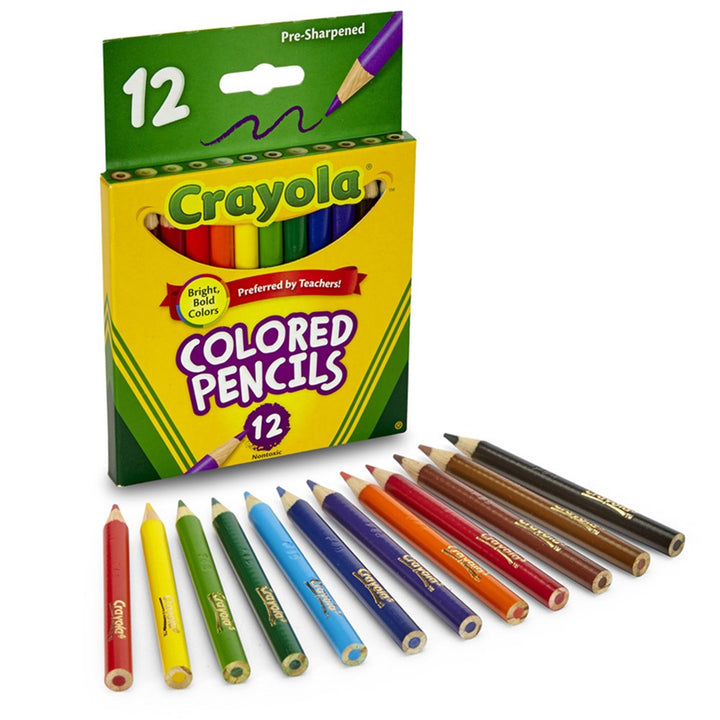 Crayola Colored Pencil Set, 12-Colors, Half-Size