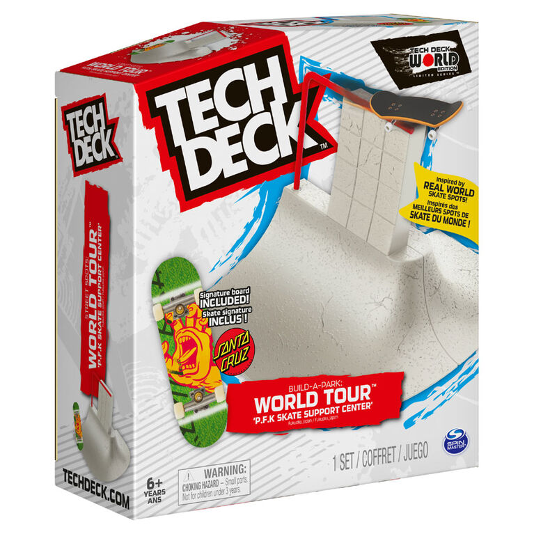 Tech Deck, Build-A-Park World Tour, P.F.K Skate Support Center, Ramp Set with Signature Fingerboard