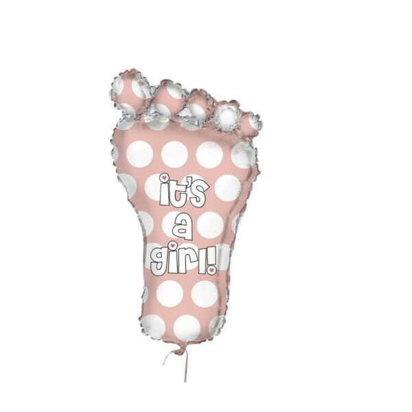 Unique 31” It’s A Girl Footprint Foil Balloon