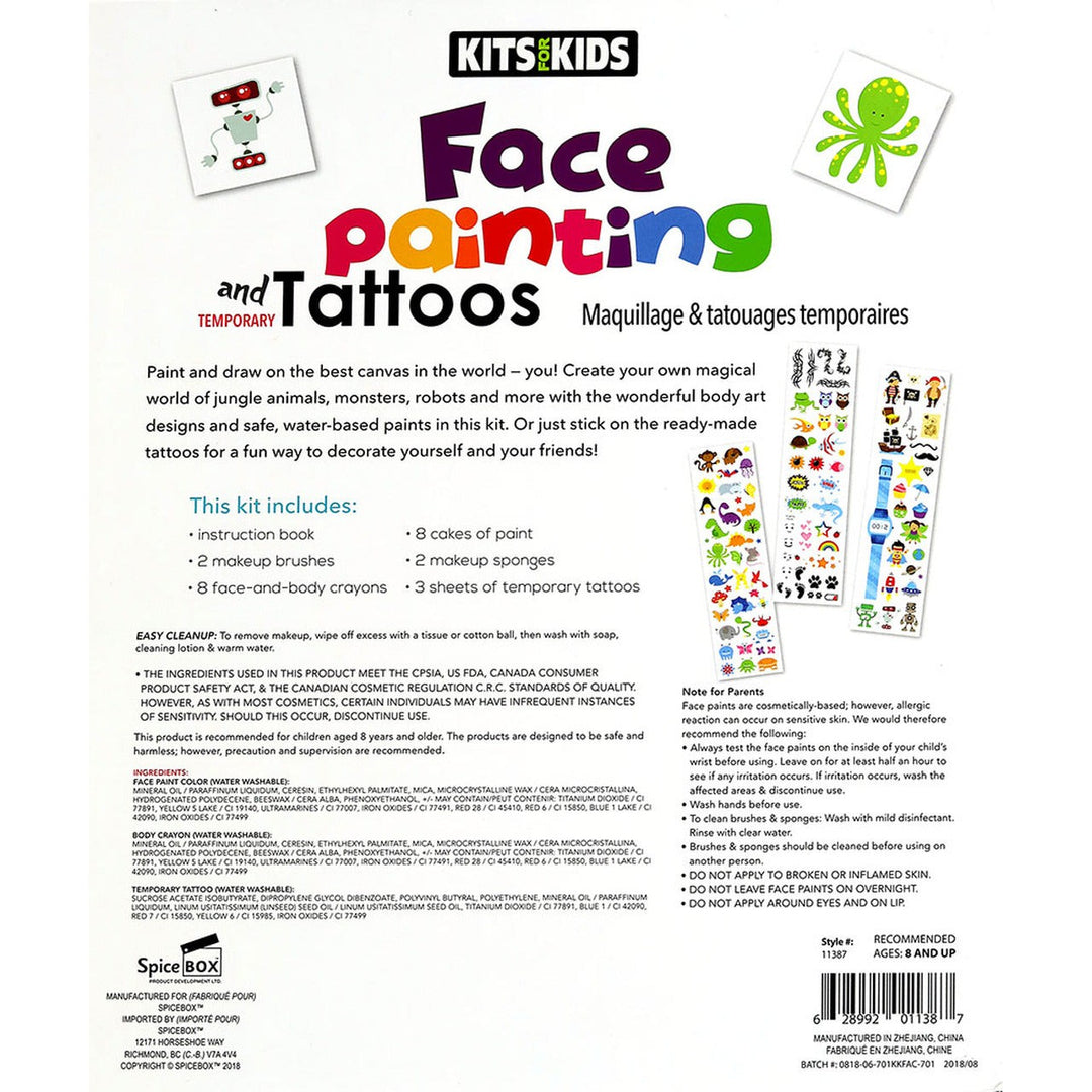 SpiceBox Kits for Kids Face Painting and Tattoos