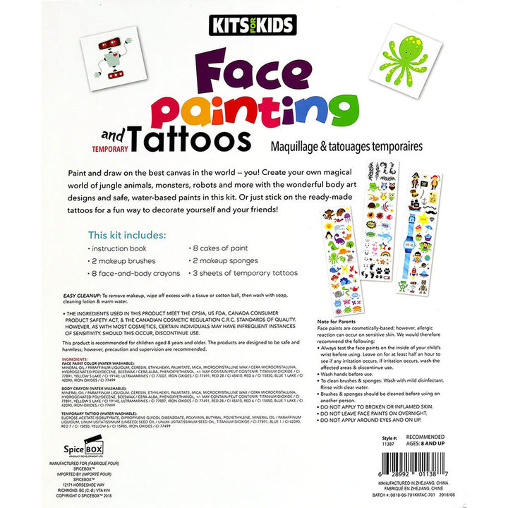 SpiceBox Kits for Kids Face Painting and Tattoos