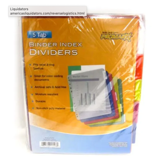 Promarx Binder 5 Tab Index Dividers