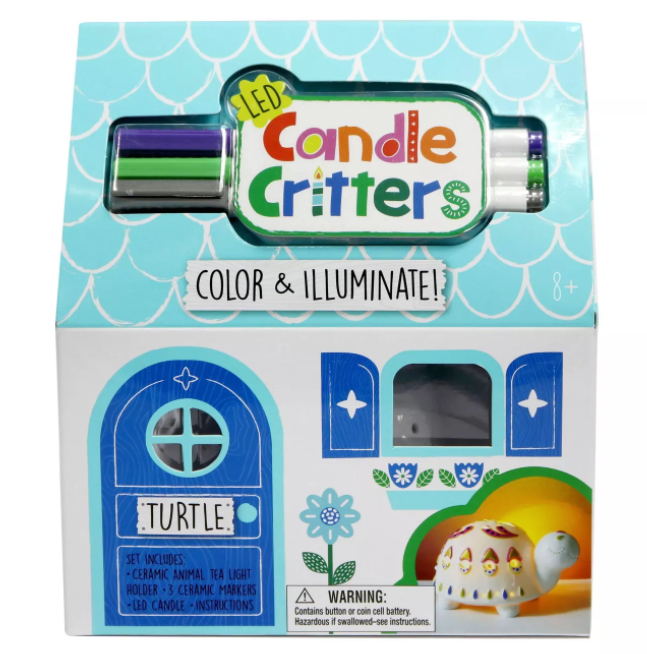 Bright Stripes LED Candle Critters - Turtle