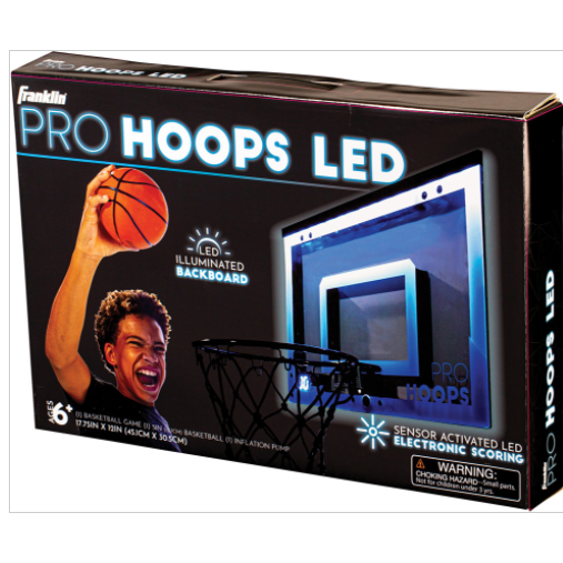 Franklin Sports Over The Door Mini LED Scoring Basketball Hoop