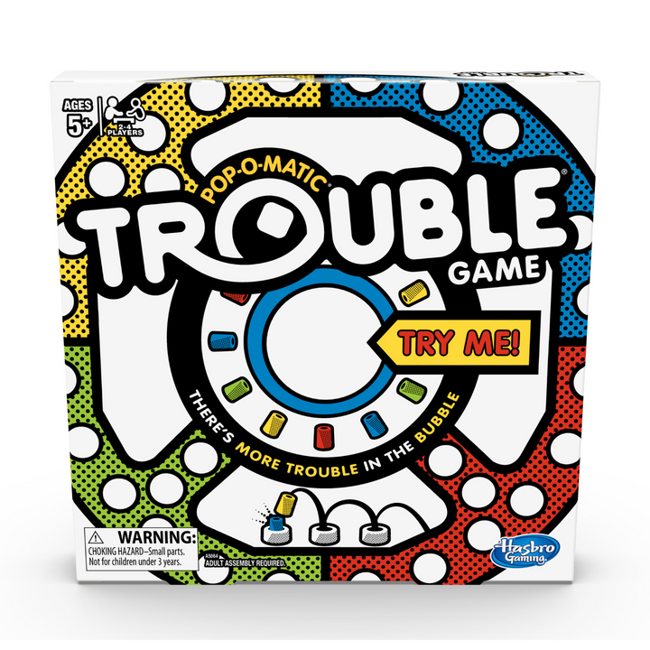 Hasbro Trouble Board Game (Ages 5+, 2–4 Players)