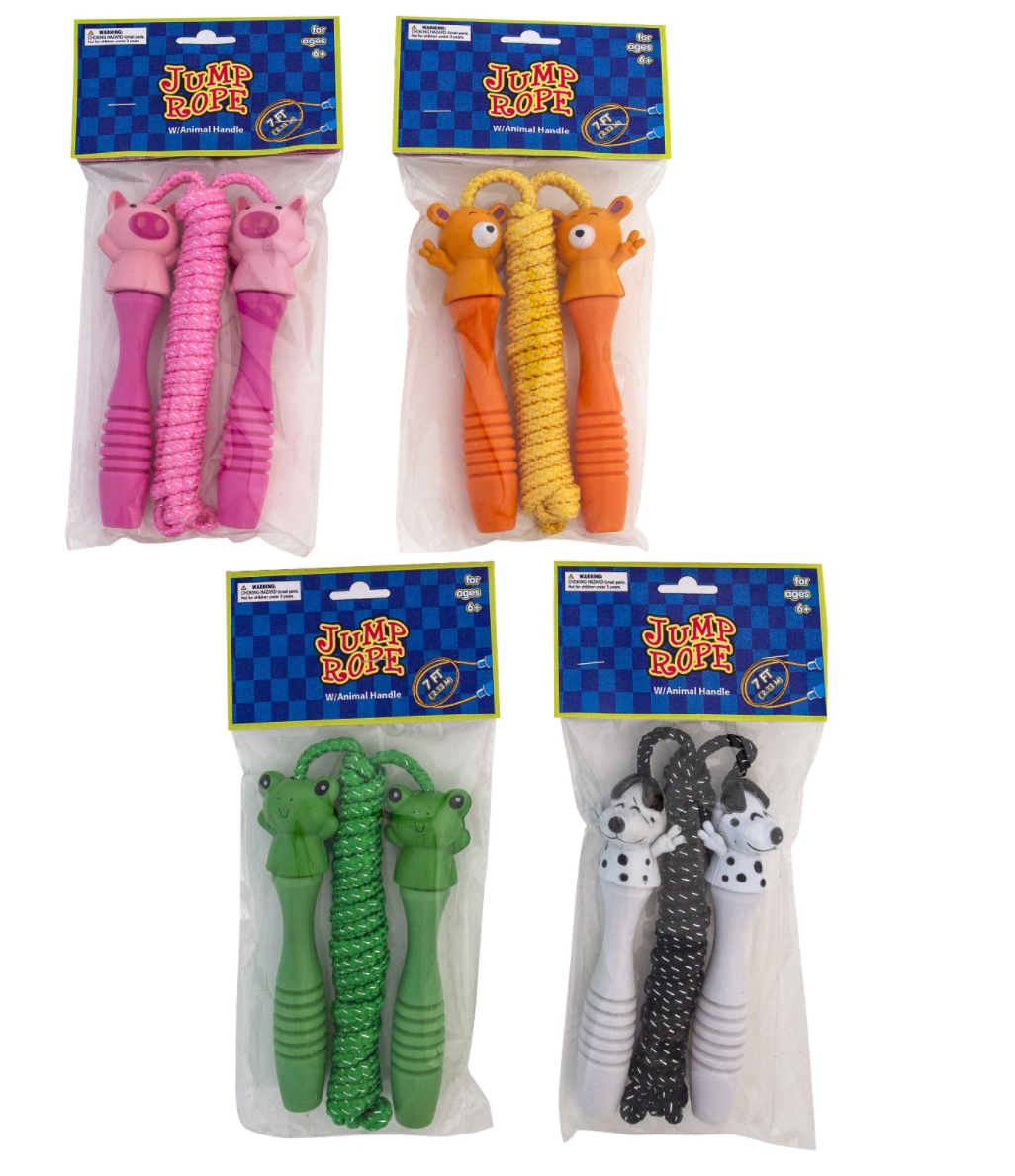 7' Jump Rope with Animal Handles - Assorted - Random Pick One Per Order