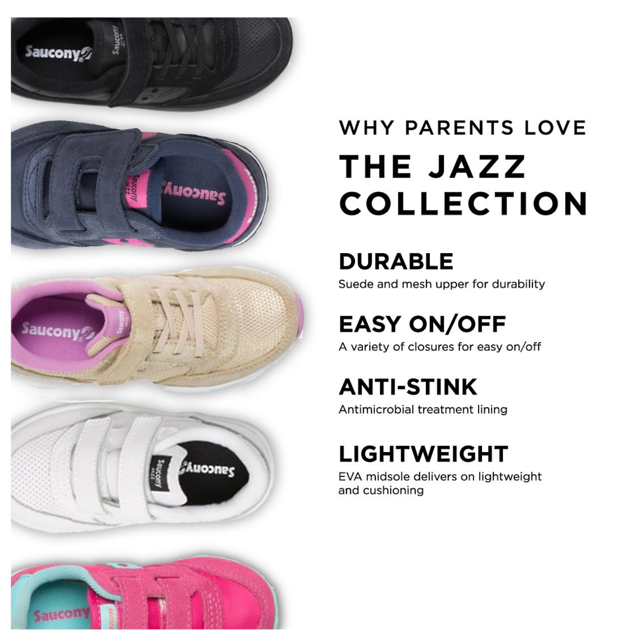 Saucony Baby Jazz Hook Loop Sneaker Toddler Little Kid