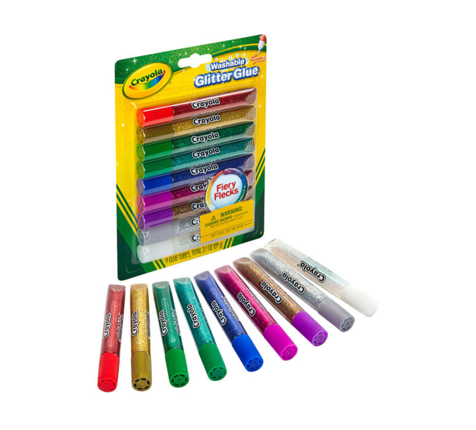 Crayola 9ct. Washable Glitter Glue, Fiery Flecks