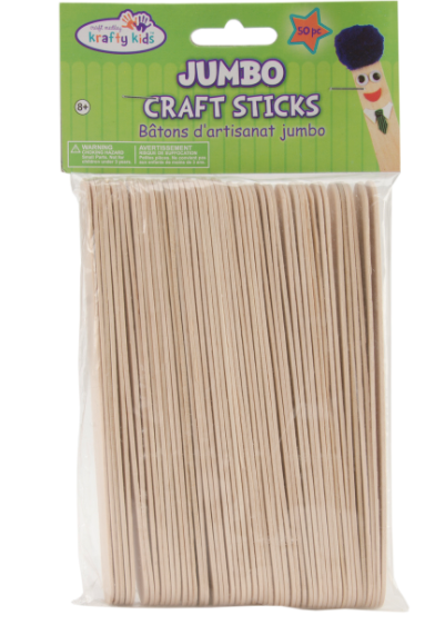 Jumbo Craft Sticks-Natural 6" 50/Pkg ( popsicle sticks)