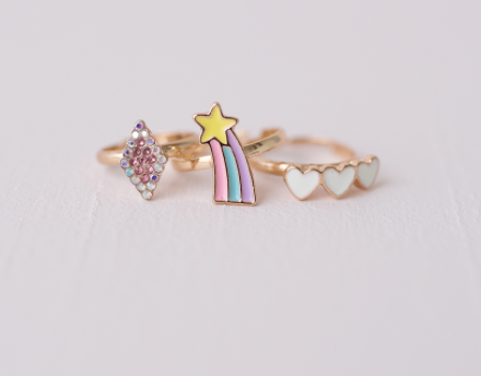 Boutique Heart and Star Ring Set