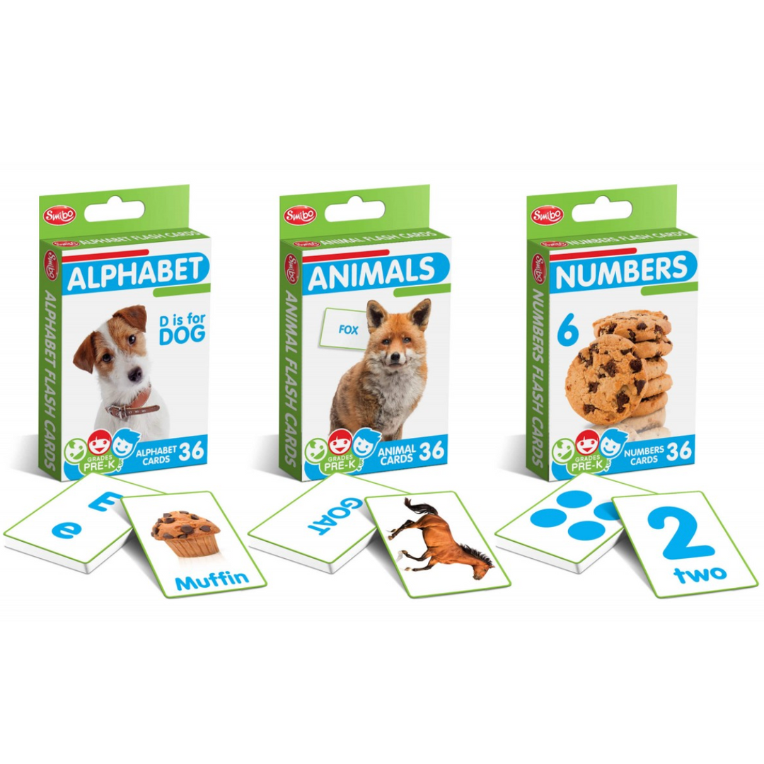 Assorted Flashcards- ABC's, Numbers, Animals- 1 per order