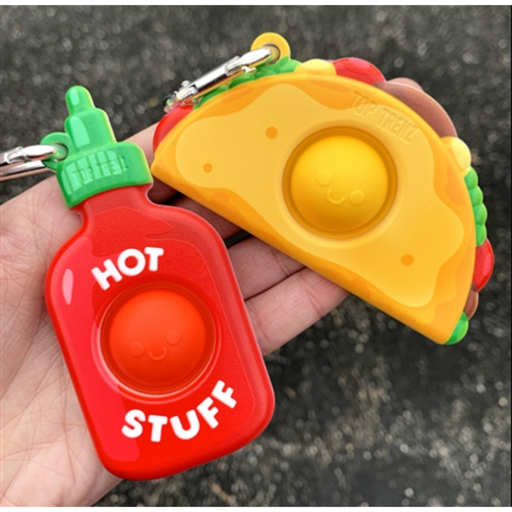 OMG! Mega Pop Best Friend Keychains - Taco - OR - Hot Sauce