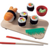 HABA Biofino Sushi Soft Play Food 10 Piece Set with Serving Board and Chopsticks
