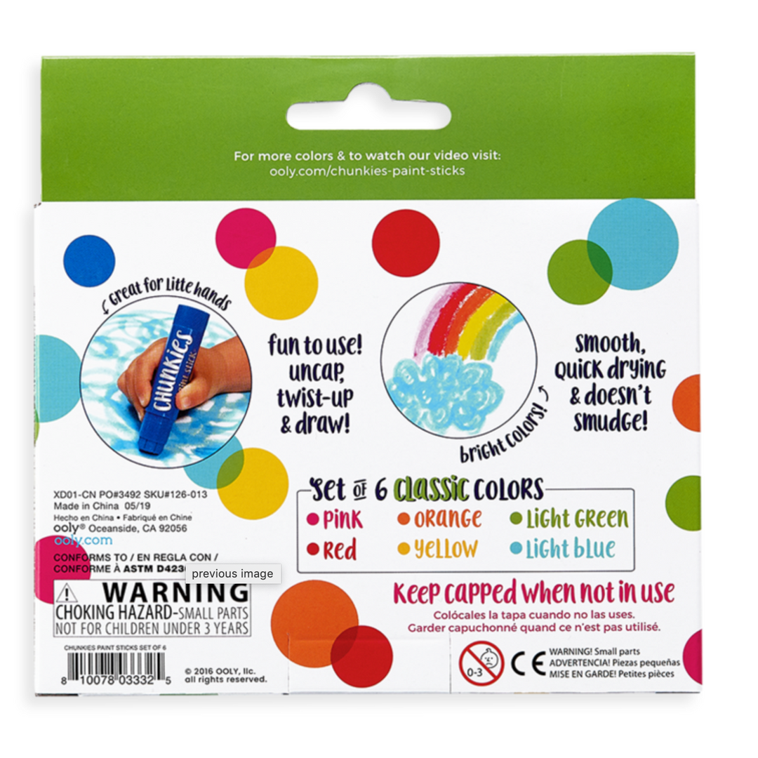 OOLY Chunkies Paint Sticks - Neon - set of 6