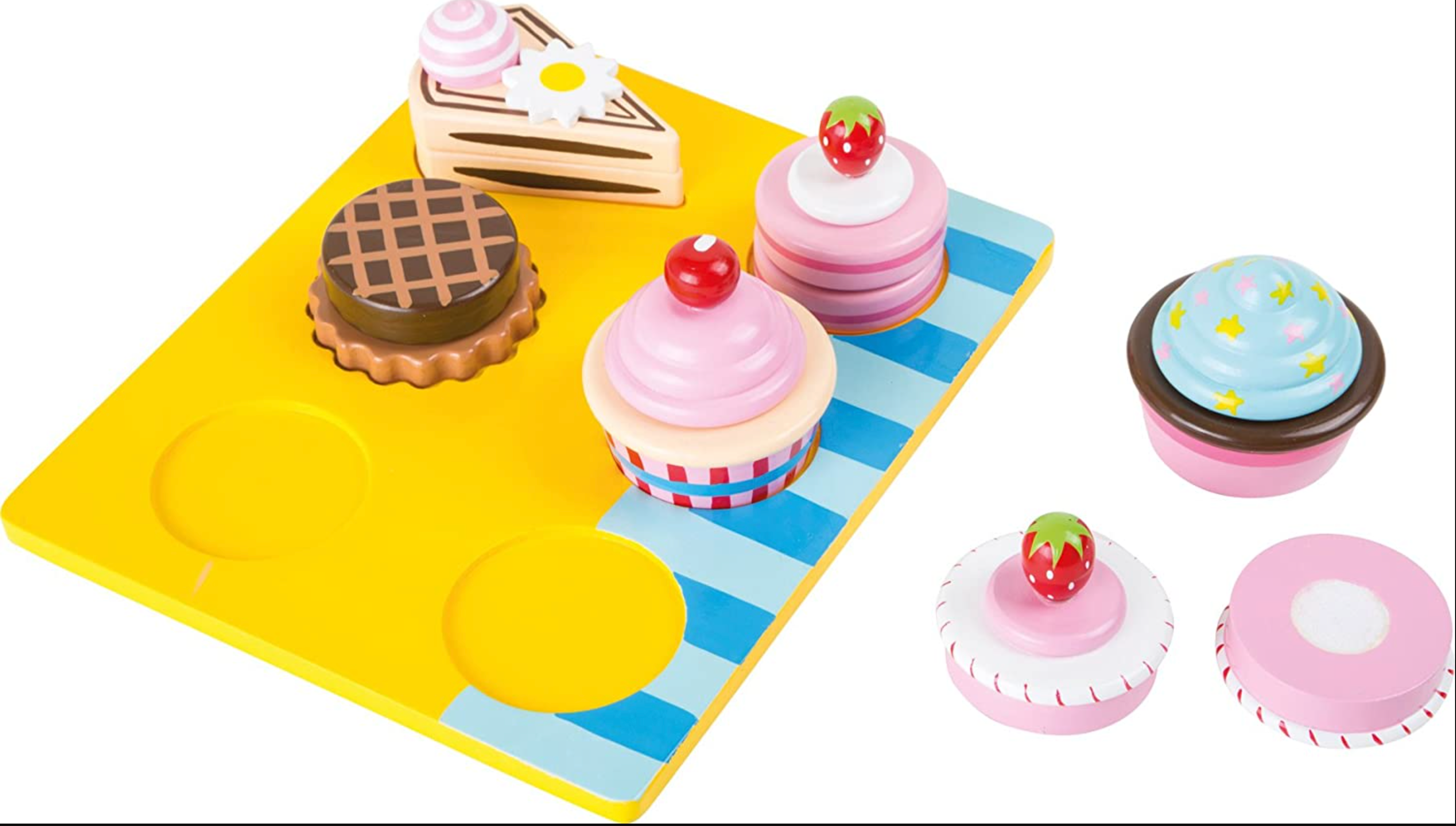 Small Foot Wooden Toys - Cupcakes and Cakes Cutting Play Set, Multi