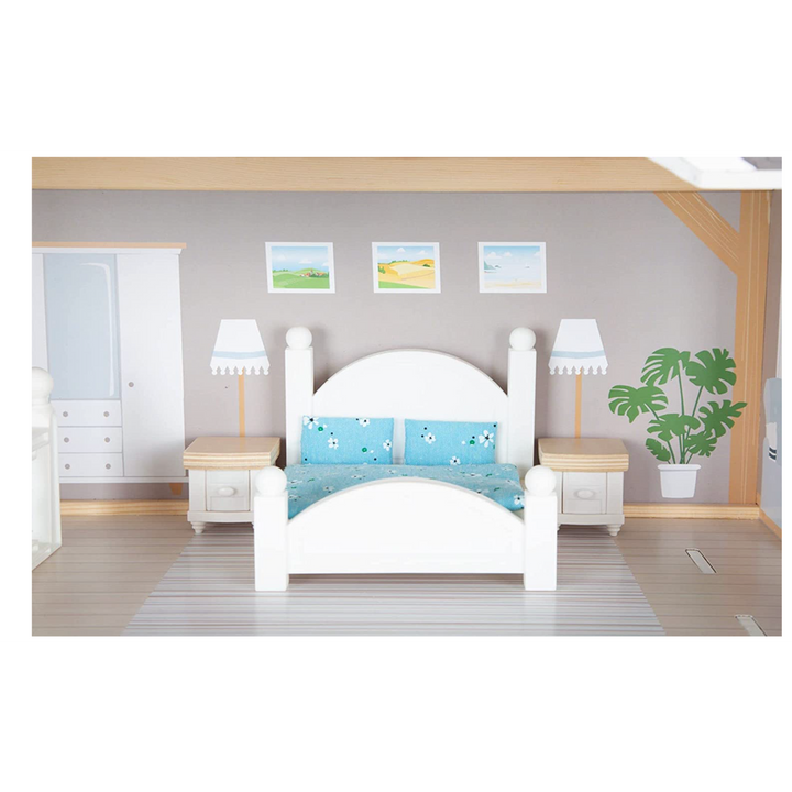 Small Wooden Urban Villa Doll House Playset Collection - Gray