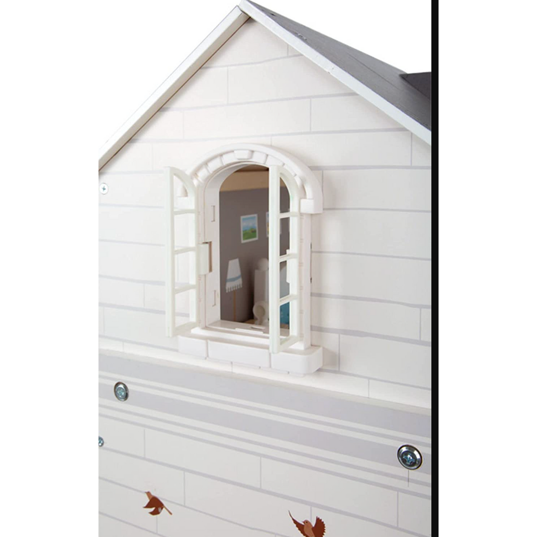 Small Wooden Urban Villa Doll House Playset Collection - Gray