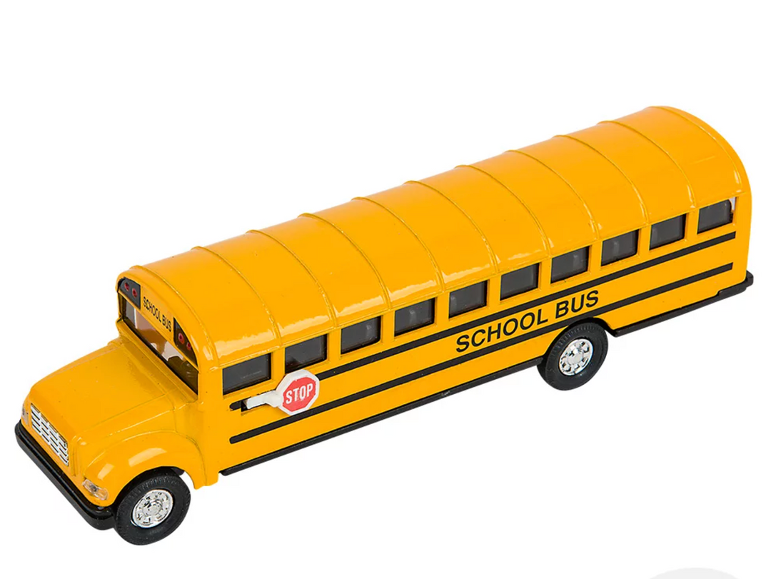 7" Die-Cast Pull Back School Bus