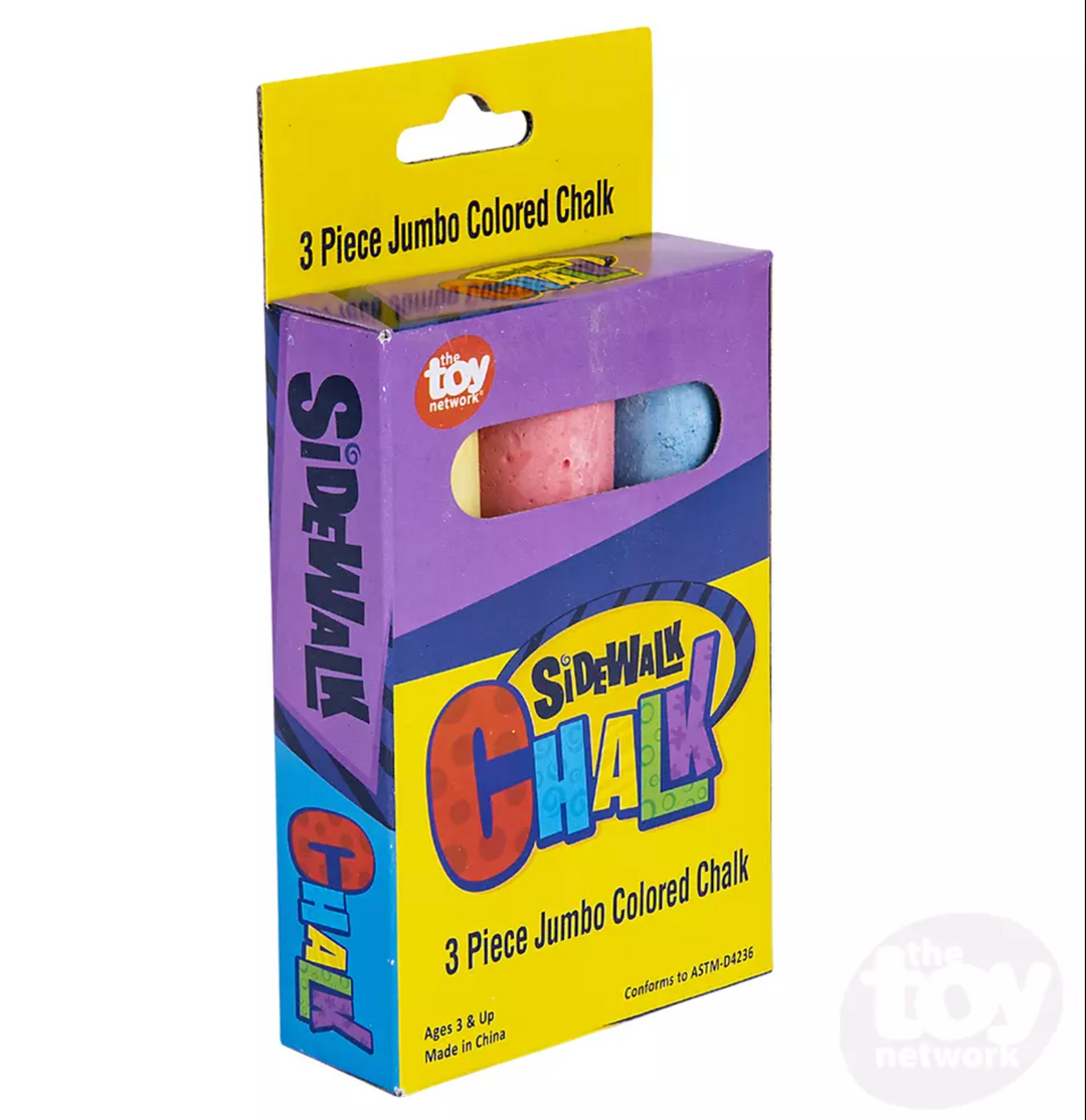 3pc Jumbo Sidewalk Chalk 4"