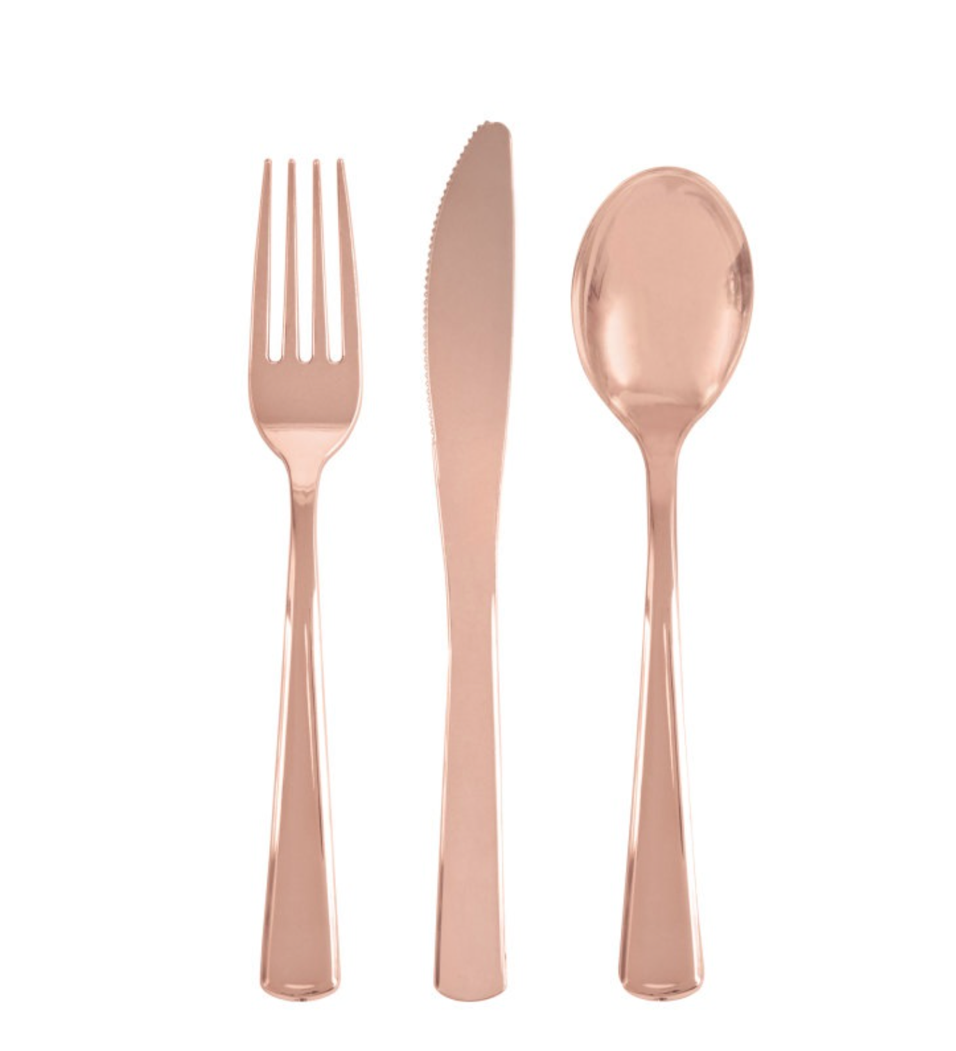 Plastic Cutlery 18 Ct - Rose Gold