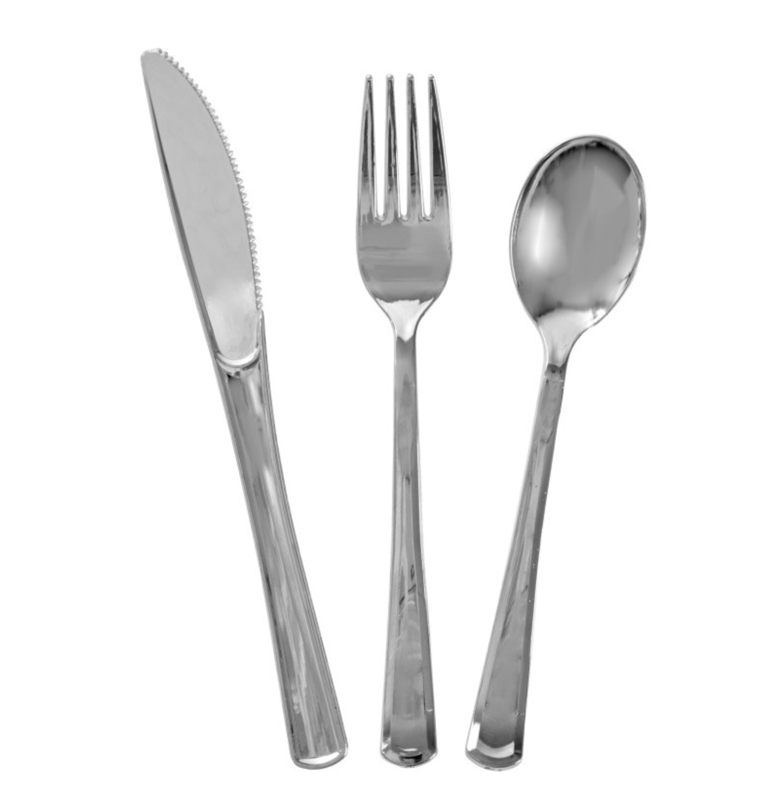 Plastic Cutlery 18 Ct - Silver