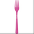 Hot pink plastic forks 18pcs