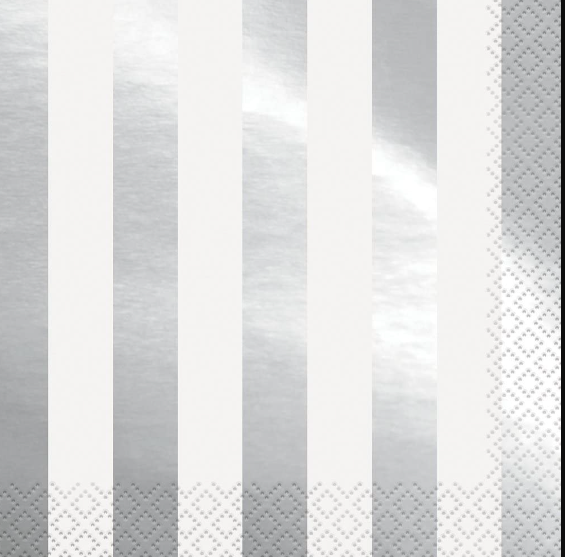 Foil Silver Striped Luncheon Napkins, 16ct