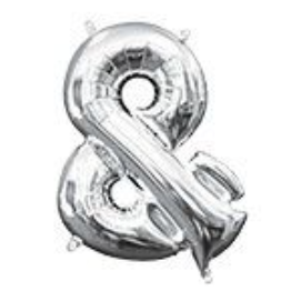 Mini Letter Silver 14 inch letter & Symbol Balloons (AIR FILL ONLY!)