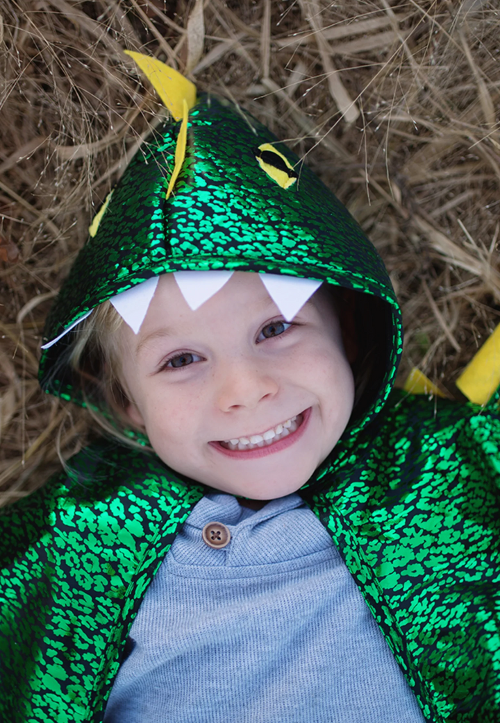 Great Pretenders Toddler Dragon Cape Green Metallic (2–3T)