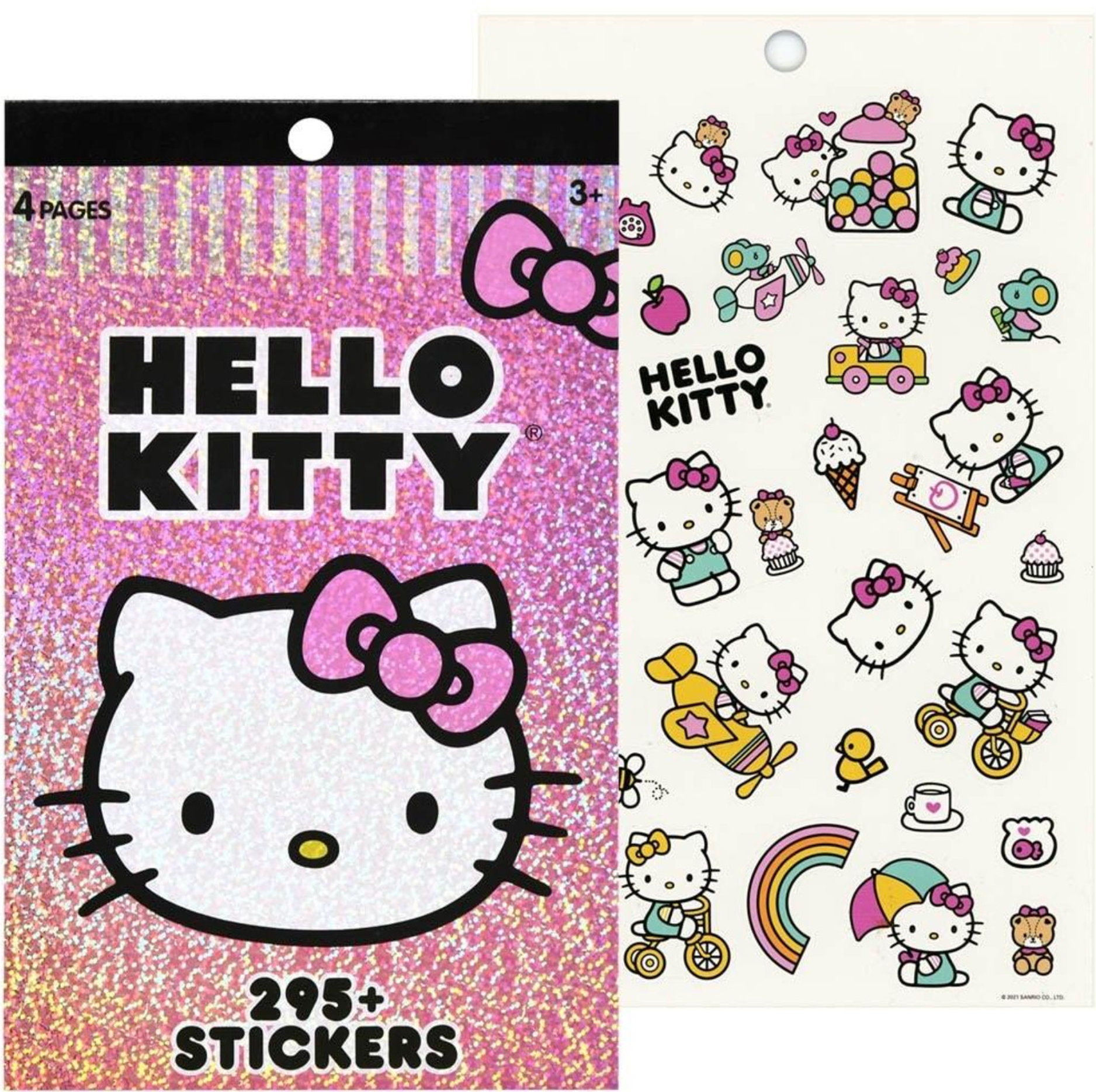 Hello Kitty 4 Sheet Foil Cover Sticker Pad with 200+ Stickers